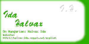 ida halvax business card